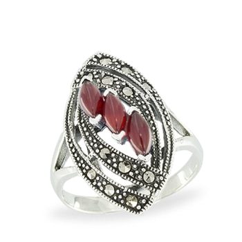 Silver Marcasite Ring - HR1055