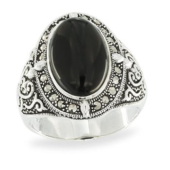 Silver Marcasite Ring - HR1058