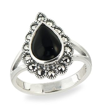 Silver Marcasite Ring - HR1341